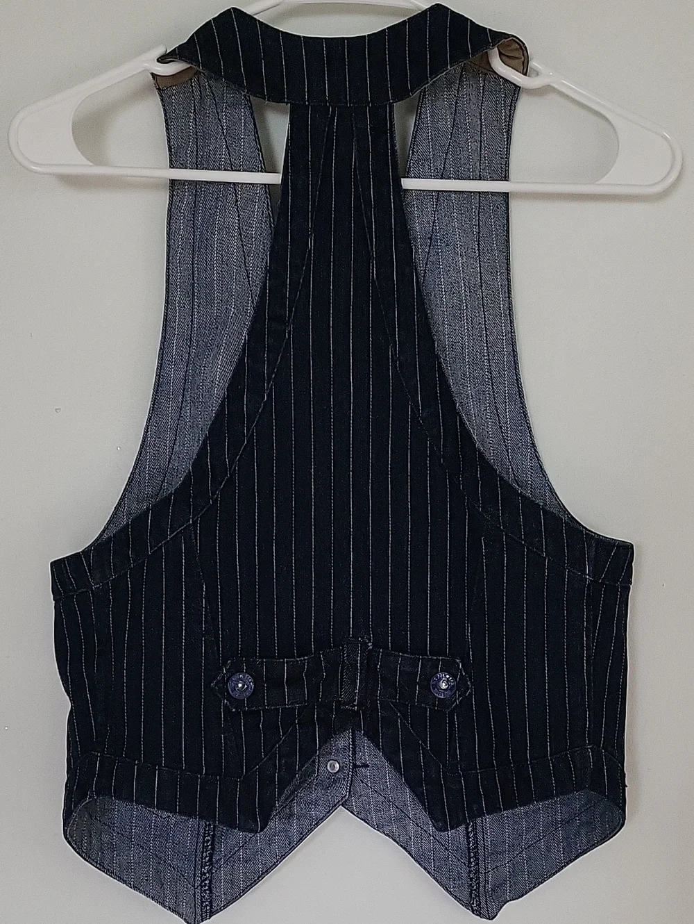 U.S. Polo Assn. Navy Pinstripe Vest with White Stripes